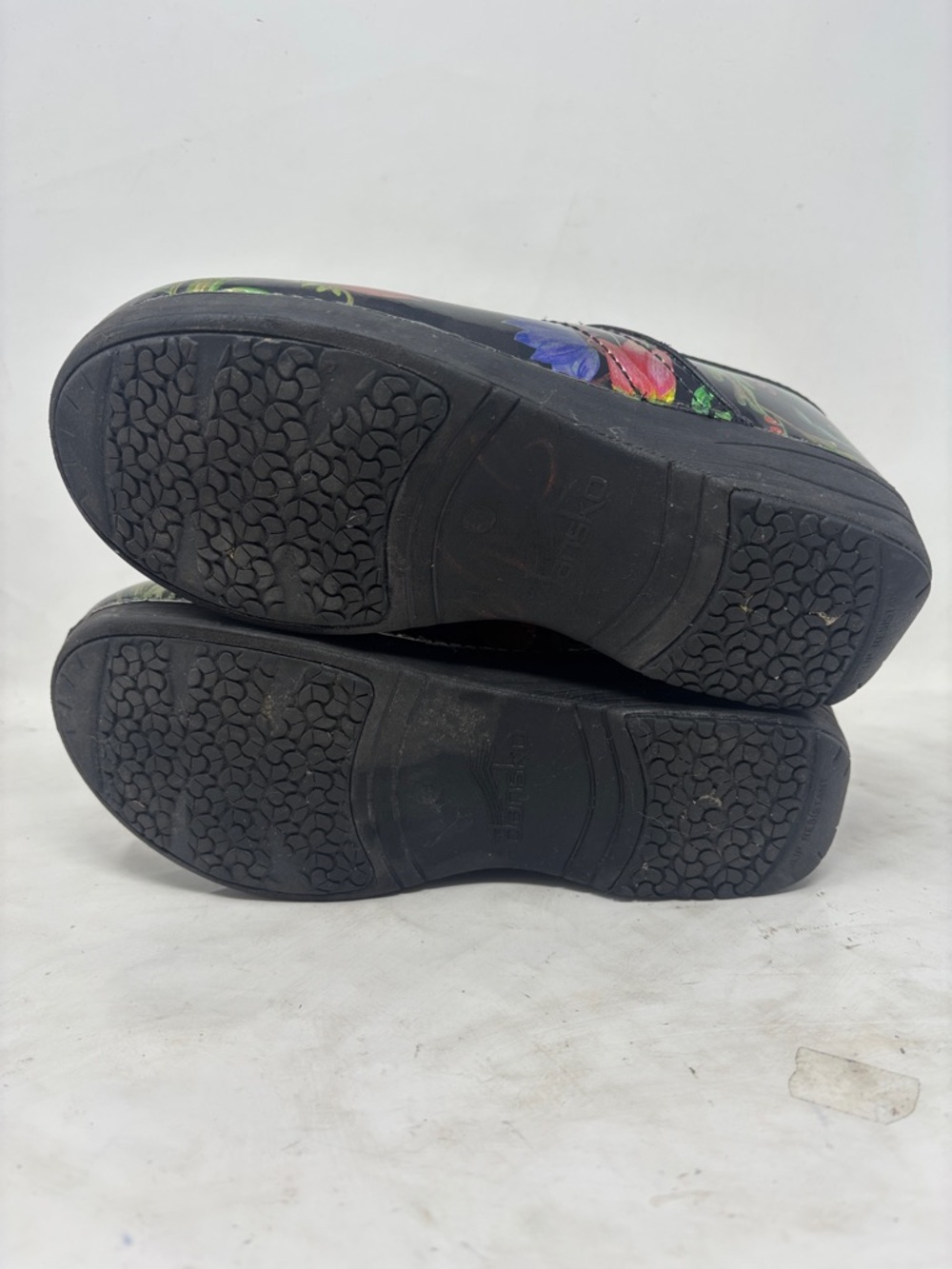 Dansko Black Floral Patent Clogs with Multicolor Blooms - Picture 8 of 8